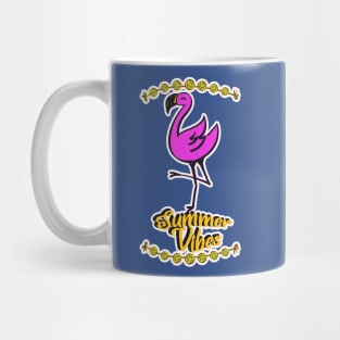 Summer Vibes with Pink Flamingo Mug